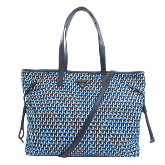PRADA Tote Bag B4001T Nylon blue logoMetal 2WAY