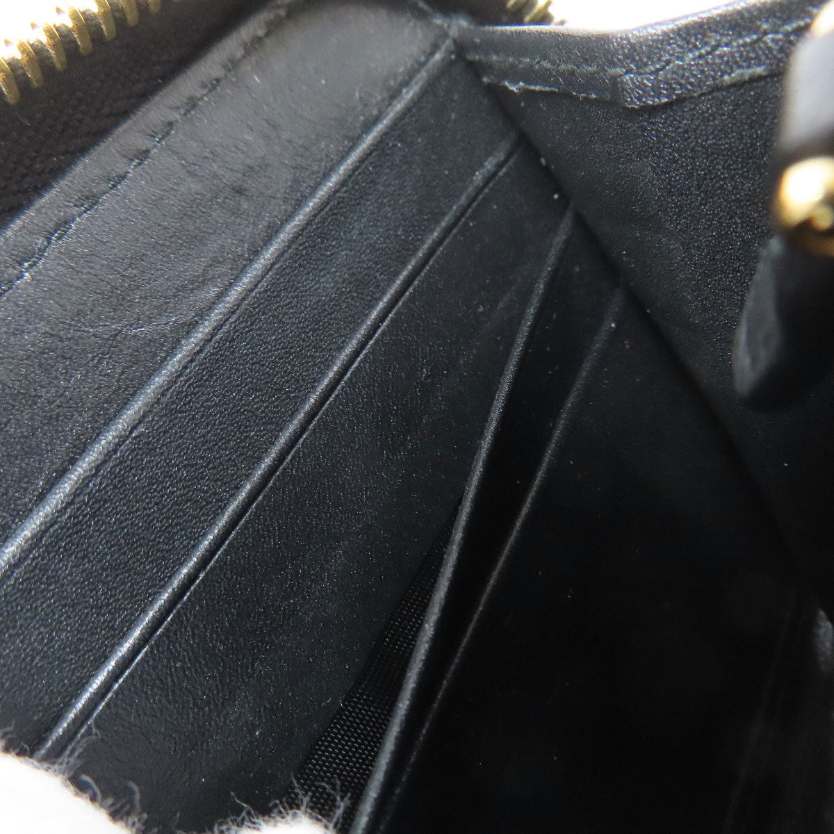 PRADA Long Wallet Purse leather black logoMetal Women Used Authentic