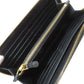 PRADA Long Wallet Purse leather black logoMetal Women Used Authentic