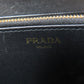 PRADA Long Wallet Purse leather black logoMetal Women Used Authentic