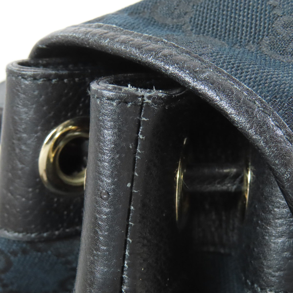 GUCCI Backpack 141642 canvas black GG Women Used Authentic