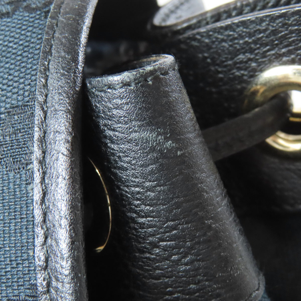 GUCCI Backpack 141642 canvas black GG Women Used Authentic