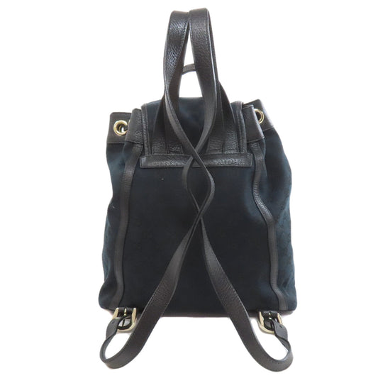 GUCCI Backpack 141642 canvas black GG Women Used Authentic