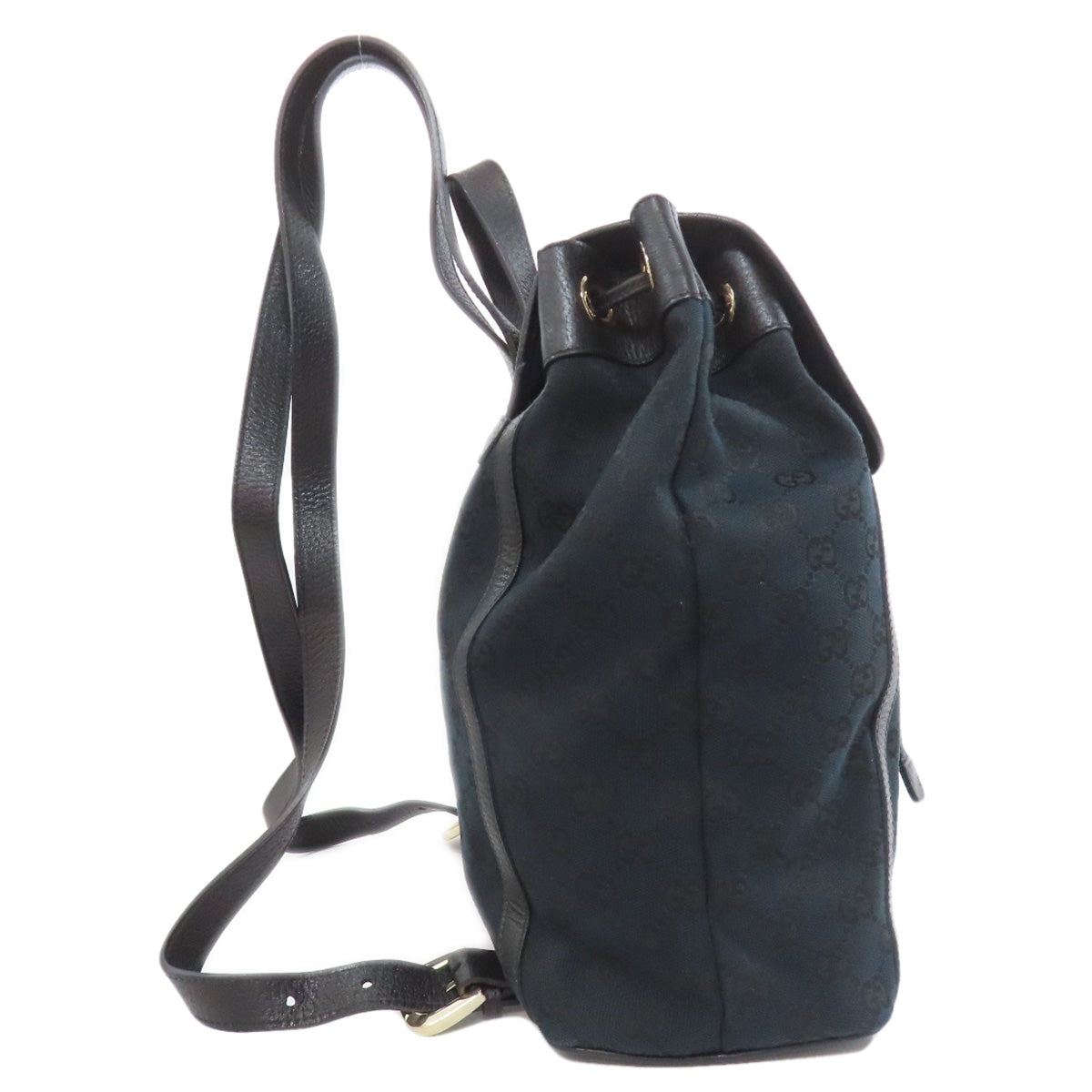 GUCCI Backpack 141642 canvas black GG Women Used Authentic