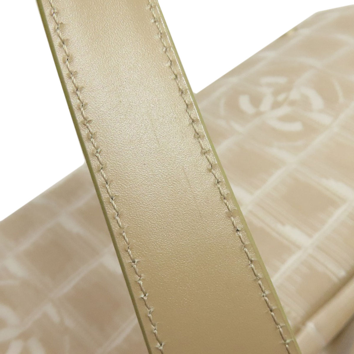 CHANEL Tote Bag Nylon jacquard beige New Travel Line MM