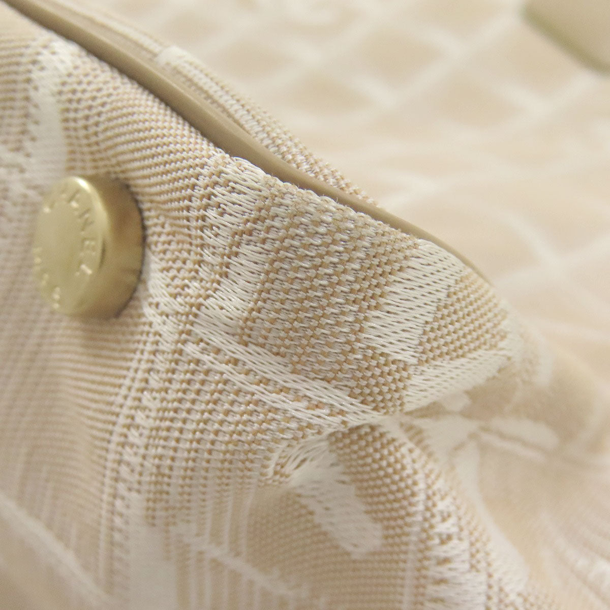 CHANEL Tote Bag Nylon jacquard beige New Travel Line MM