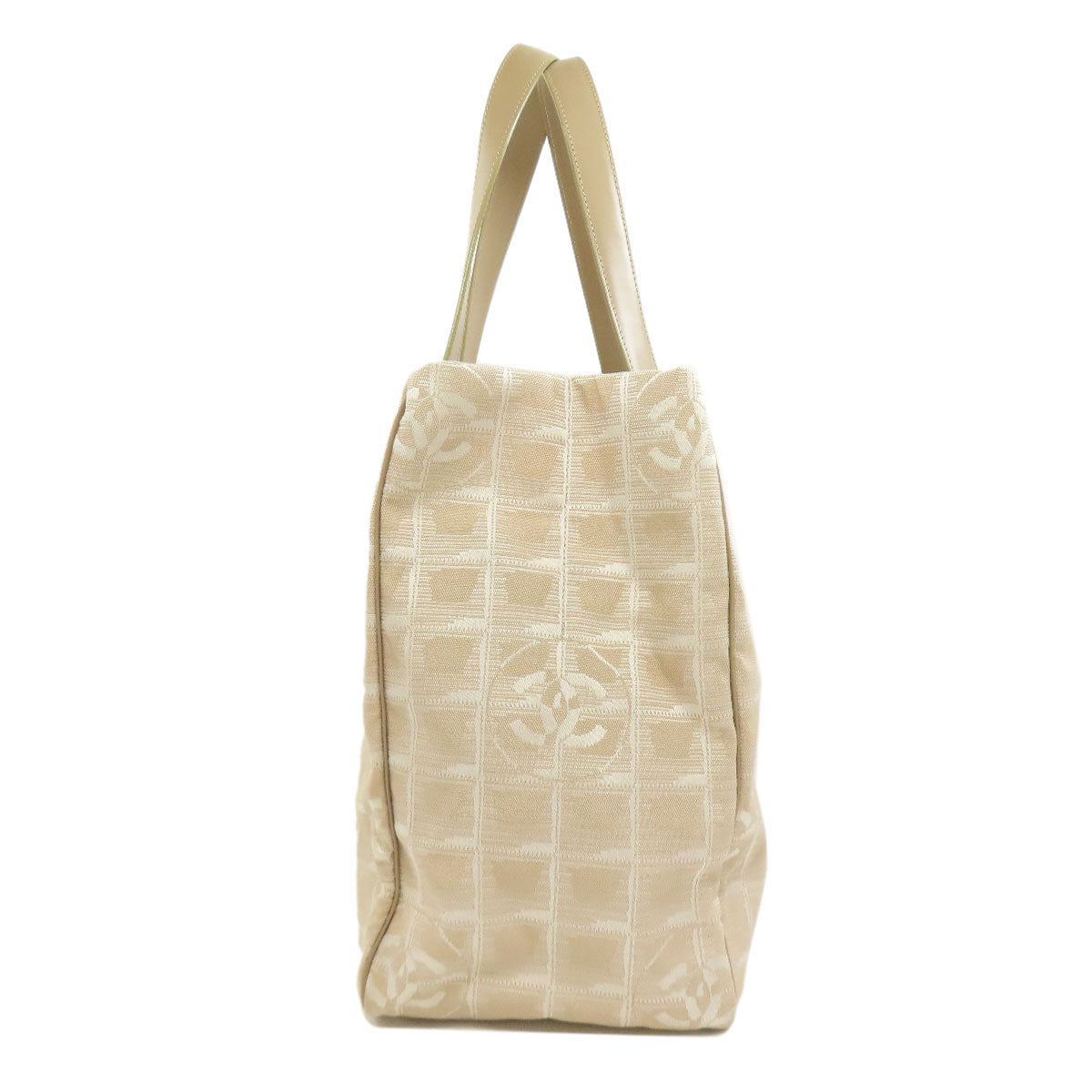 CHANEL Tote Bag Nylon jacquard beige New Travel Line MM