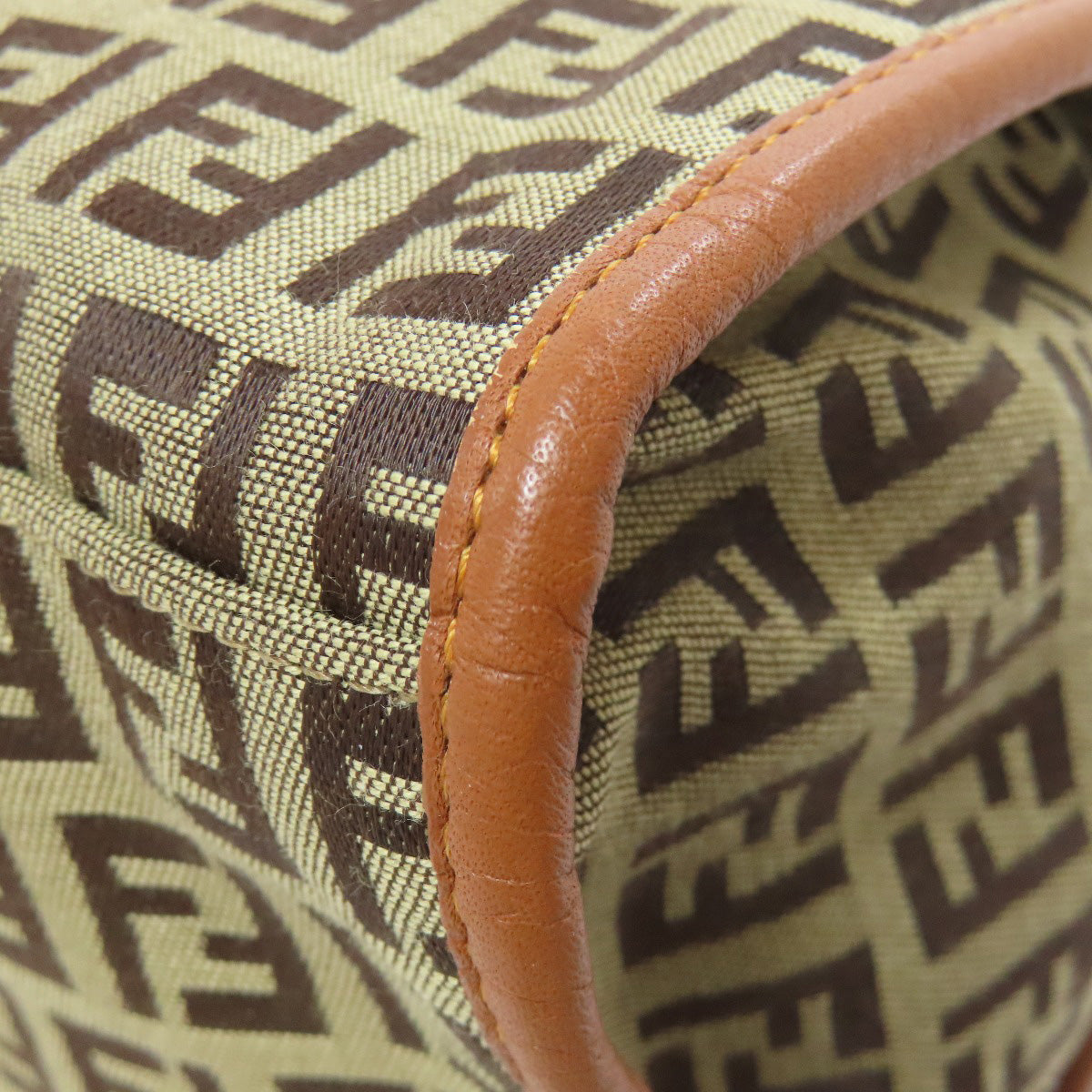 FENDI Handbag canvas Brown Zucca Pattern Women Used Authentic