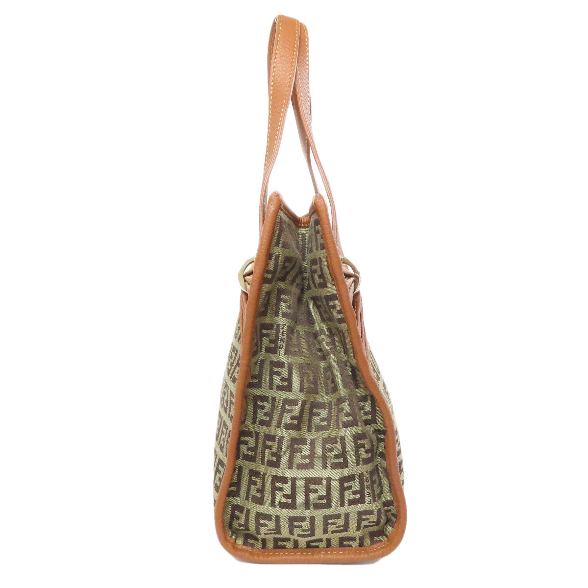 FENDI Handbag canvas Brown Zucca Pattern Women Used Authentic