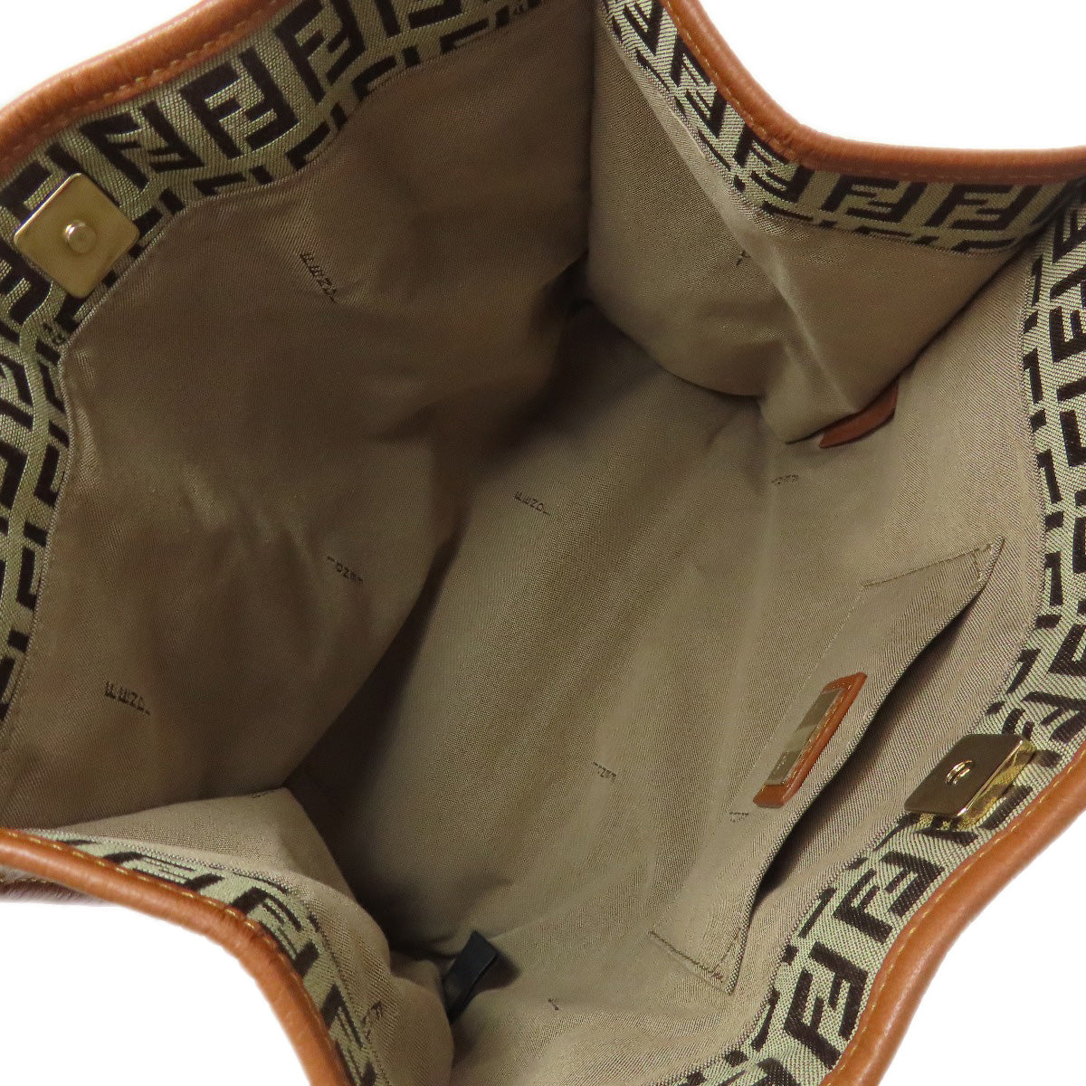 FENDI Handbag canvas Brown Zucca Pattern Women Used Authentic