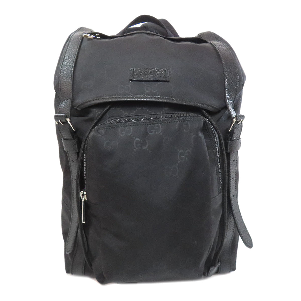 GUCCI Backpack 387071 Nylon black GG Women Used Authentic
