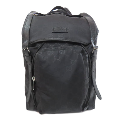 GUCCI Backpack 387071 Nylon black GG Women Used Authentic
