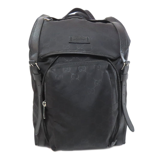 GUCCI Backpack 387071 Nylon black GG Women Used Authentic