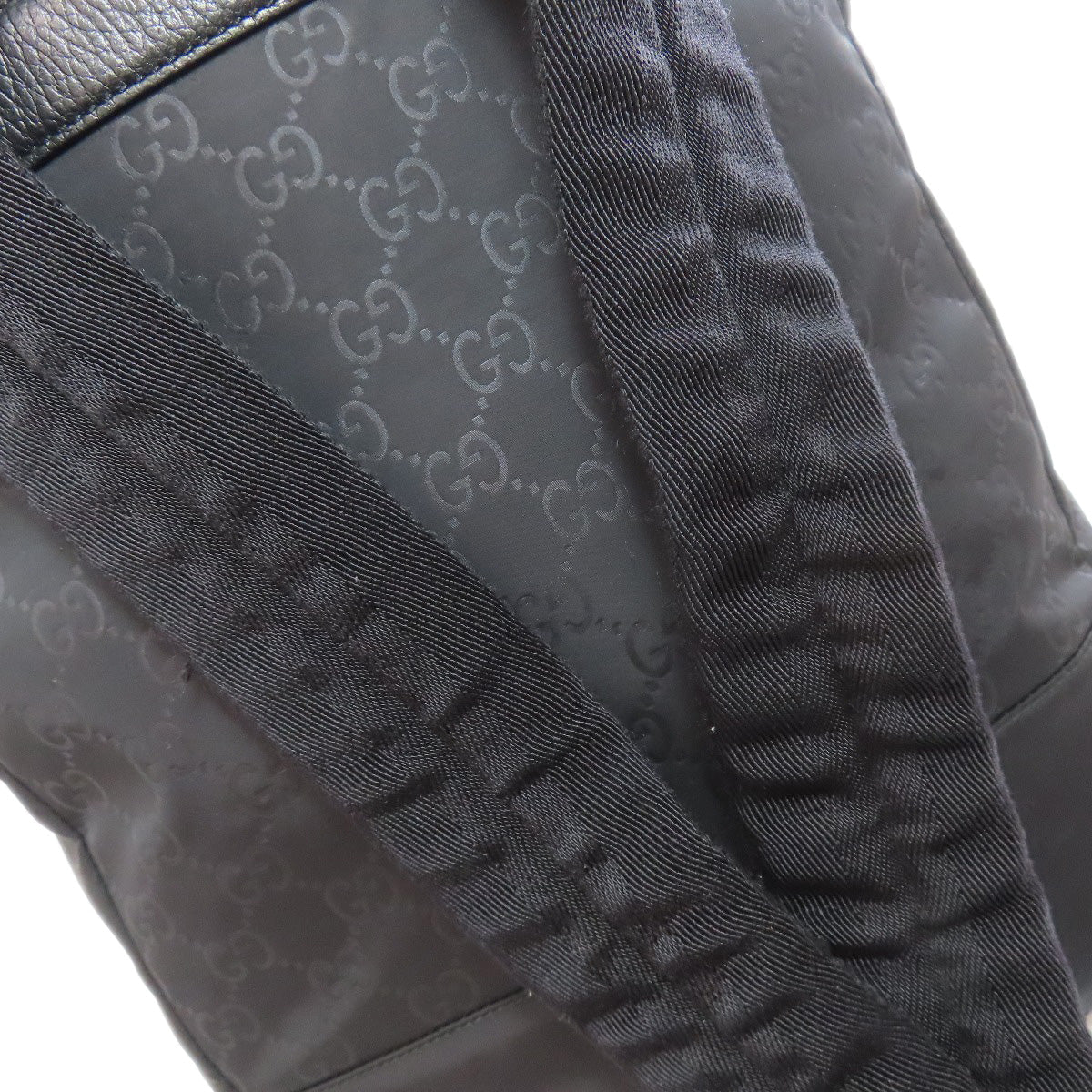 GUCCI Backpack 387071 Nylon black GG Women Used Authentic