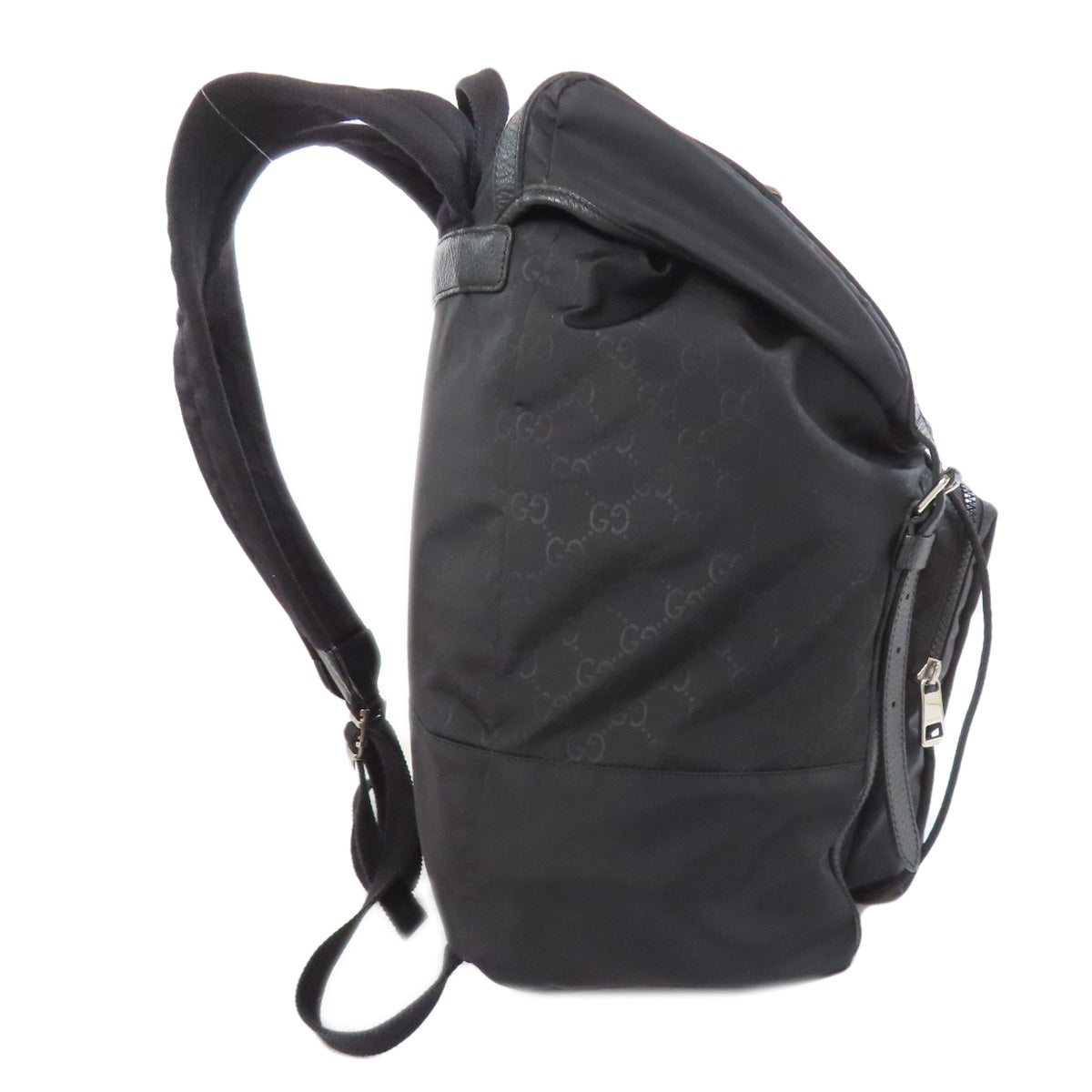 GUCCI Backpack 387071 Nylon black GG Women Used Authentic