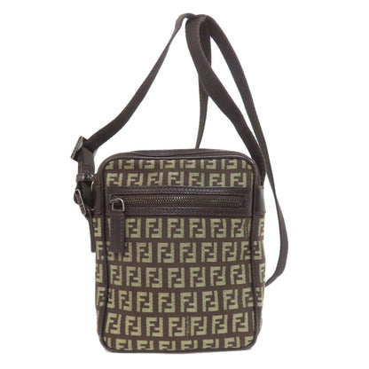 FENDI Shoulder Bag canvas Brown Zucca Pattern