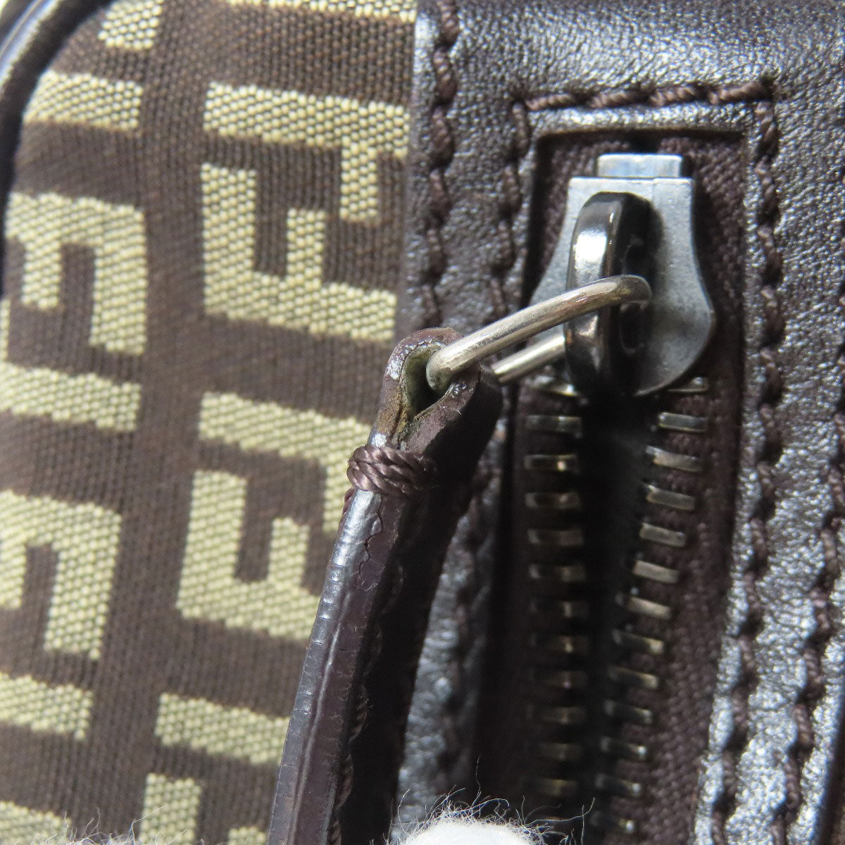 FENDI Shoulder Bag canvas Brown Zucca Pattern