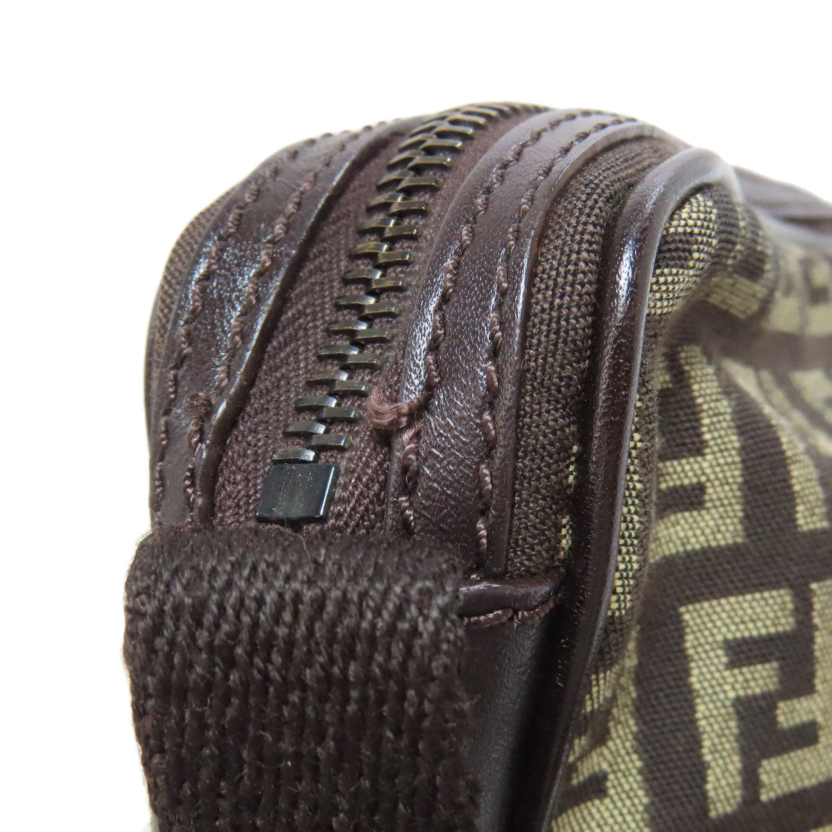 FENDI Shoulder Bag canvas Brown Zucca Pattern
