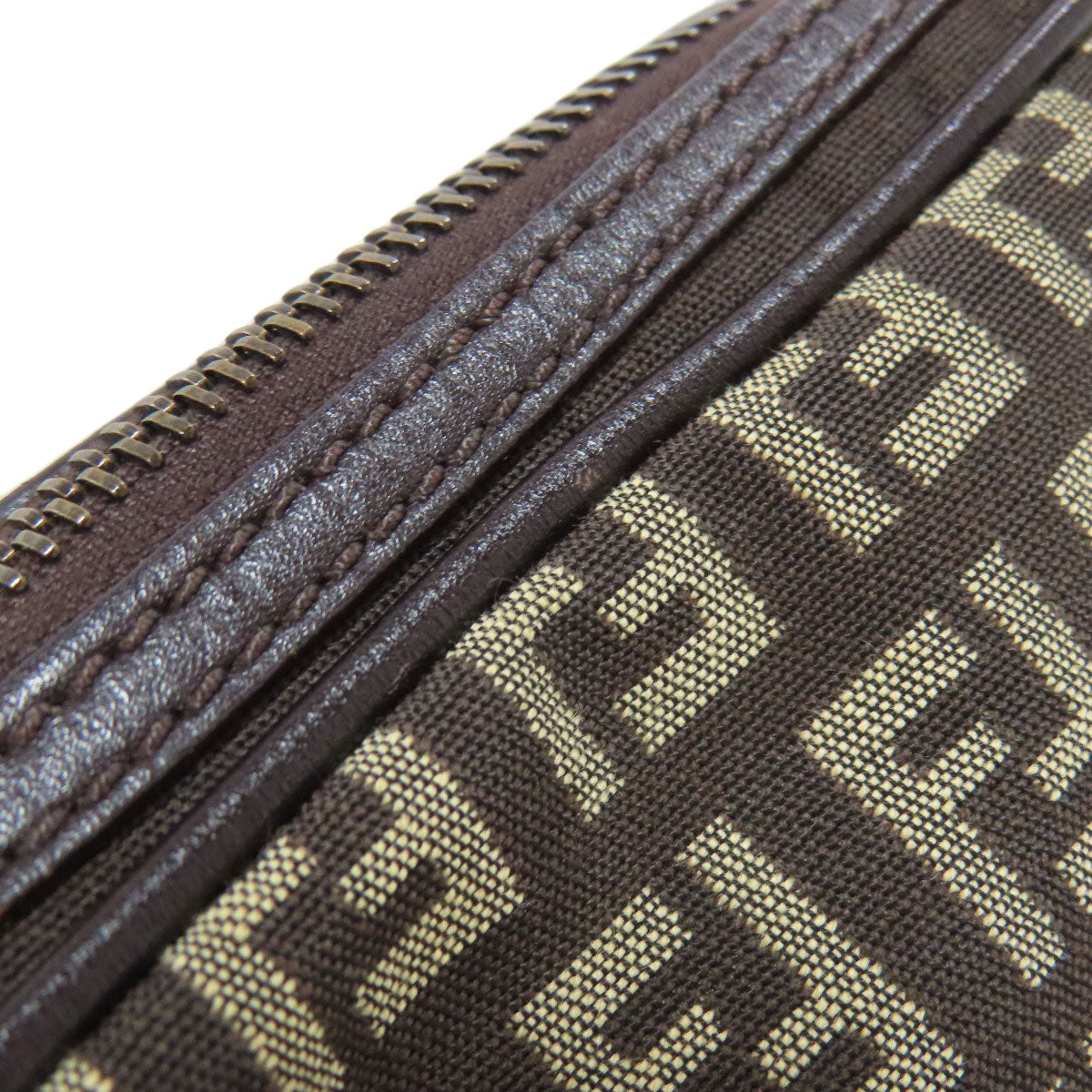 FENDI Shoulder Bag canvas Brown Zucca Pattern