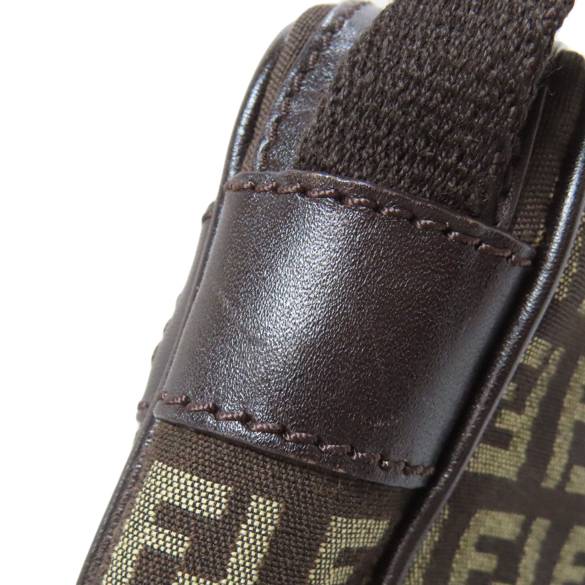 FENDI Shoulder Bag canvas Brown Zucca Pattern