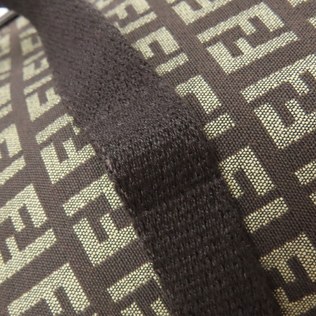 FENDI Shoulder Bag canvas Brown Zucca Pattern