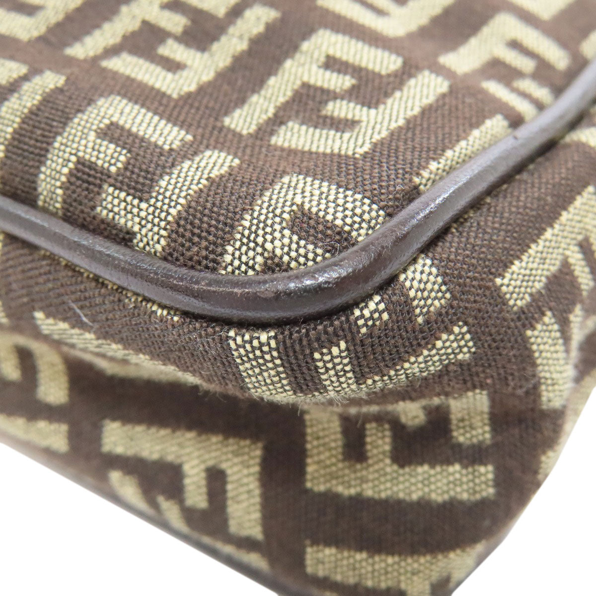FENDI Shoulder Bag canvas Brown Zucca Pattern