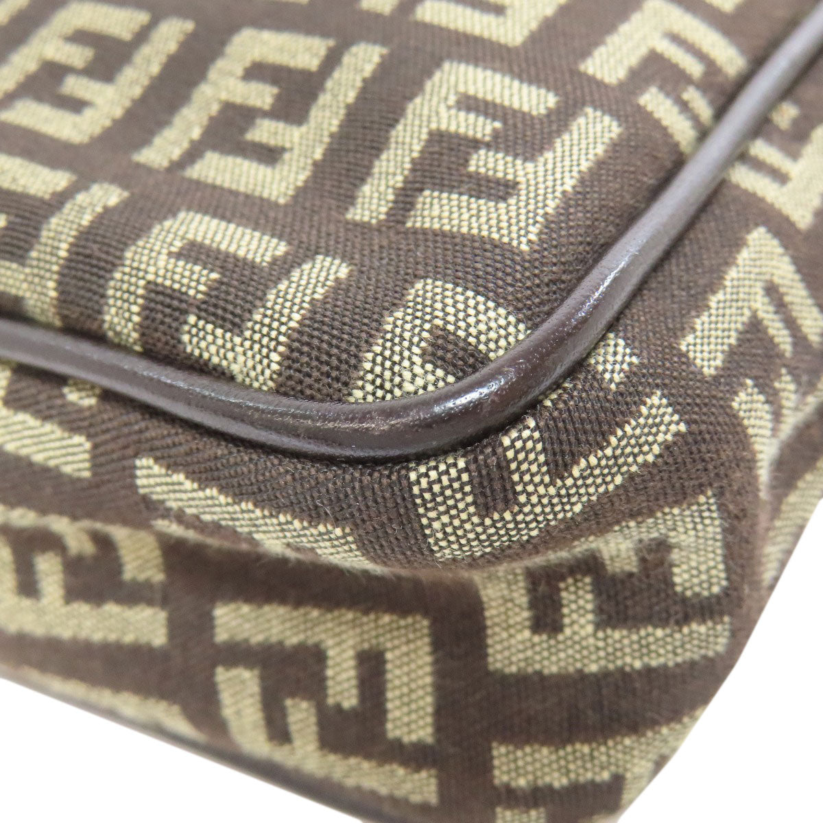 FENDI Shoulder Bag canvas Brown Zucca Pattern