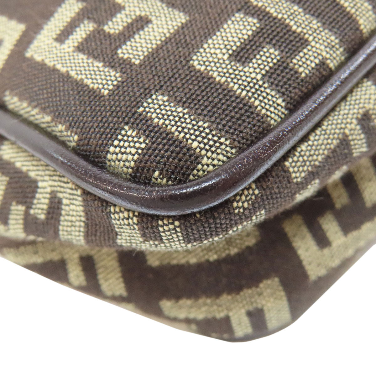 FENDI Shoulder Bag canvas Brown Zucca Pattern