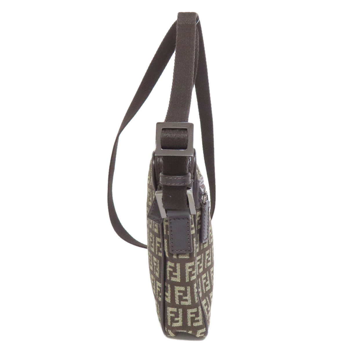 FENDI Shoulder Bag canvas Brown Zucca Pattern