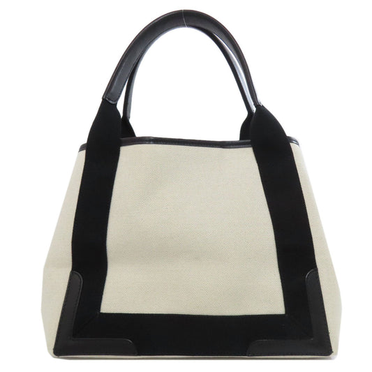 BALENCIAGA Handbag 339933 canvas white Navy kabas Women Used Authentic