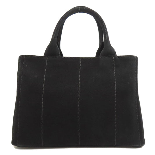 PRADA Handbag canvas black Canapa Mini 2WAY Women Used Authentic