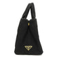 PRADA Handbag canvas black Canapa Mini 2WAY Women Used Authentic