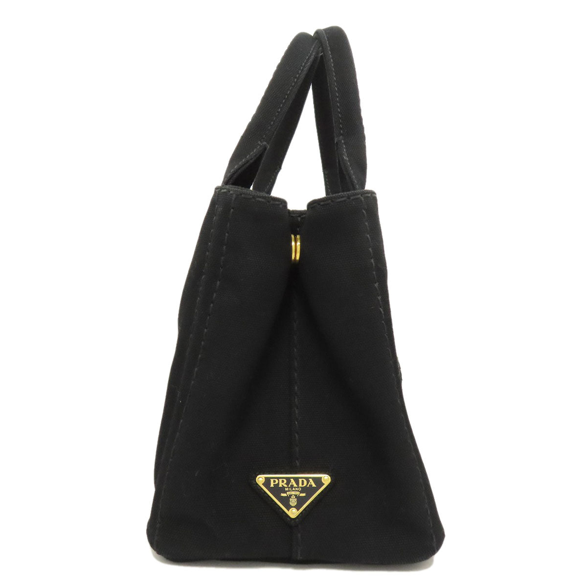PRADA Handbag canvas black Canapa Mini 2WAY Women Used Authentic