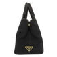 PRADA Handbag canvas black Canapa Mini 2WAY