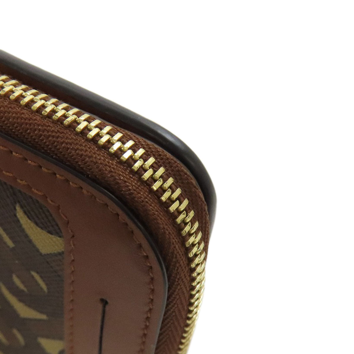 BURBERRY Bifold Wallet leather Brown TB logo pattern Women Used Authentic