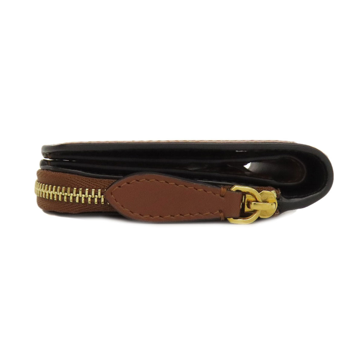 BURBERRY Bifold Wallet leather Brown TB logo pattern Women Used Authentic