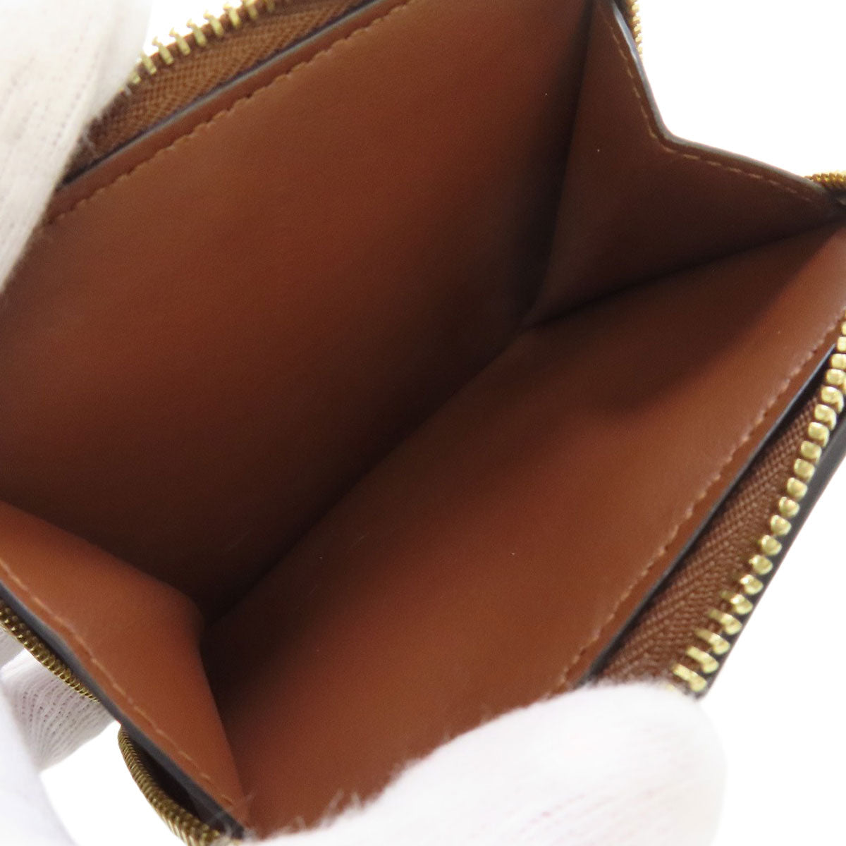 BURBERRY Bifold Wallet leather Brown TB logo pattern Women Used Authentic