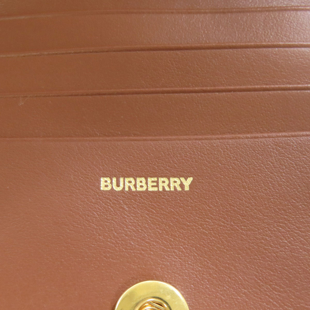 BURBERRY Bifold Wallet leather Brown TB logo pattern Women Used Authentic