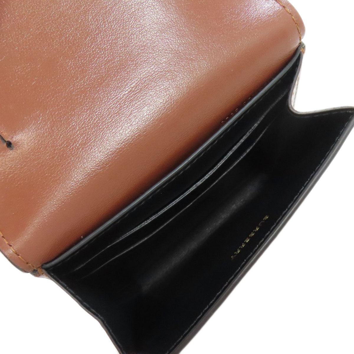 BURBERRY Bifold Wallet PVC Brown logo Women Used Authentic