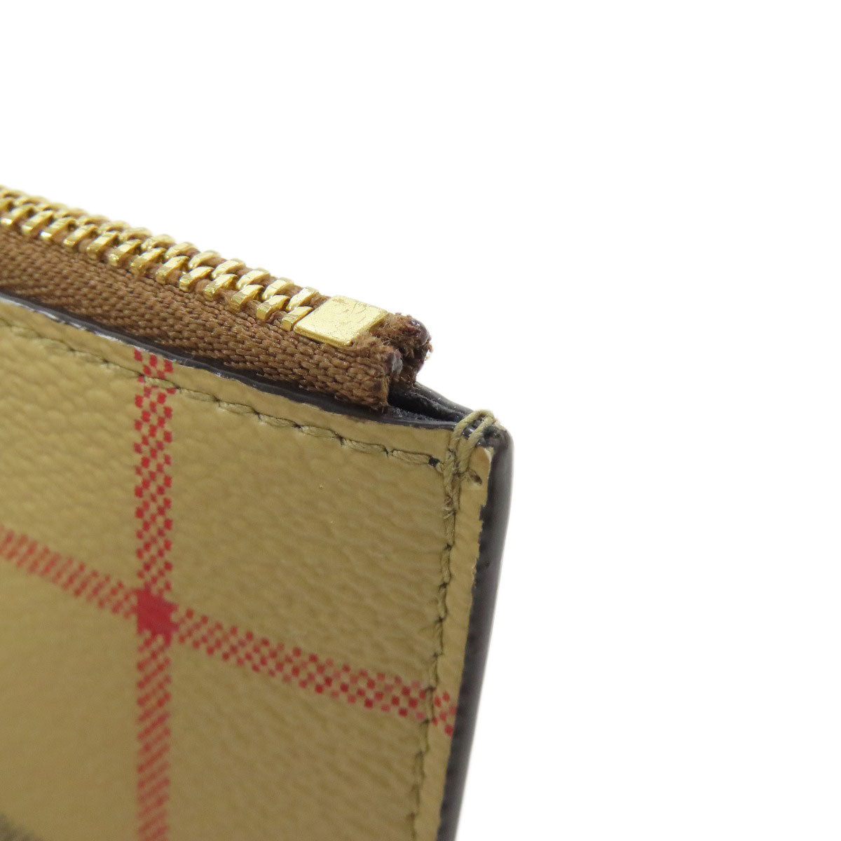 BURBERRY Coin case leather beige Nova Check Women(Unisex) Used Authentic