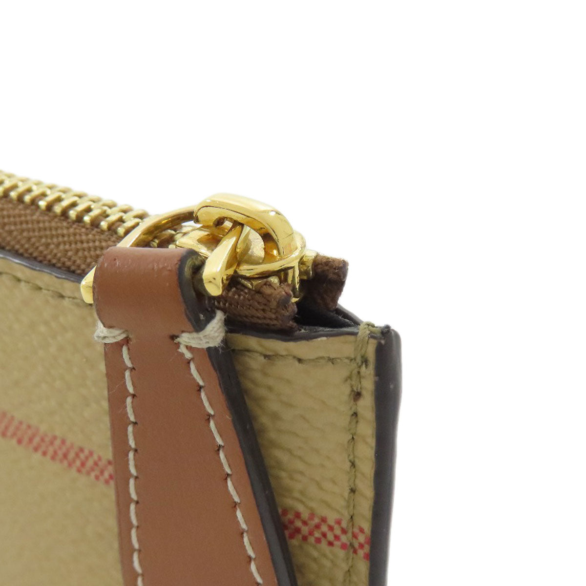 BURBERRY Coin case leather beige Nova Check Women(Unisex) Used Authentic