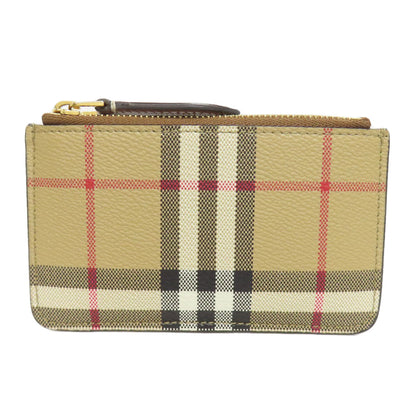 BURBERRY Coin case leather beige Nova Check Women(Unisex) Used Authentic