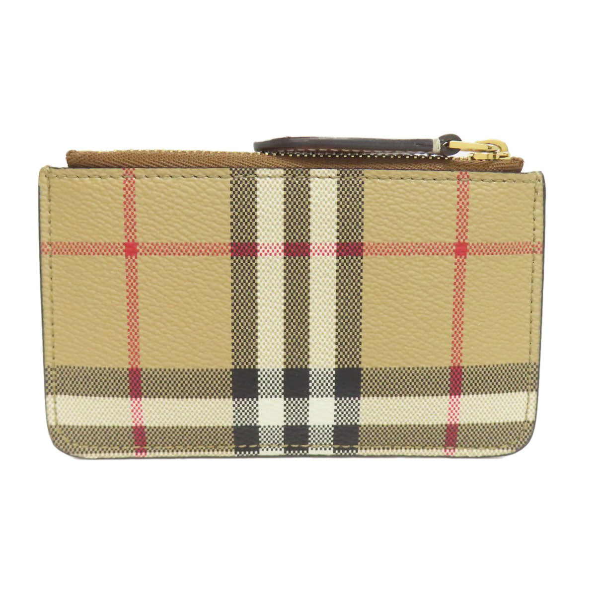 BURBERRY Coin case leather beige Nova Check Women(Unisex) Used Authentic