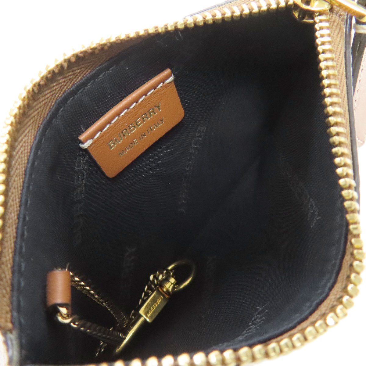 BURBERRY Coin case leather beige Nova Check Women(Unisex) Used Authentic