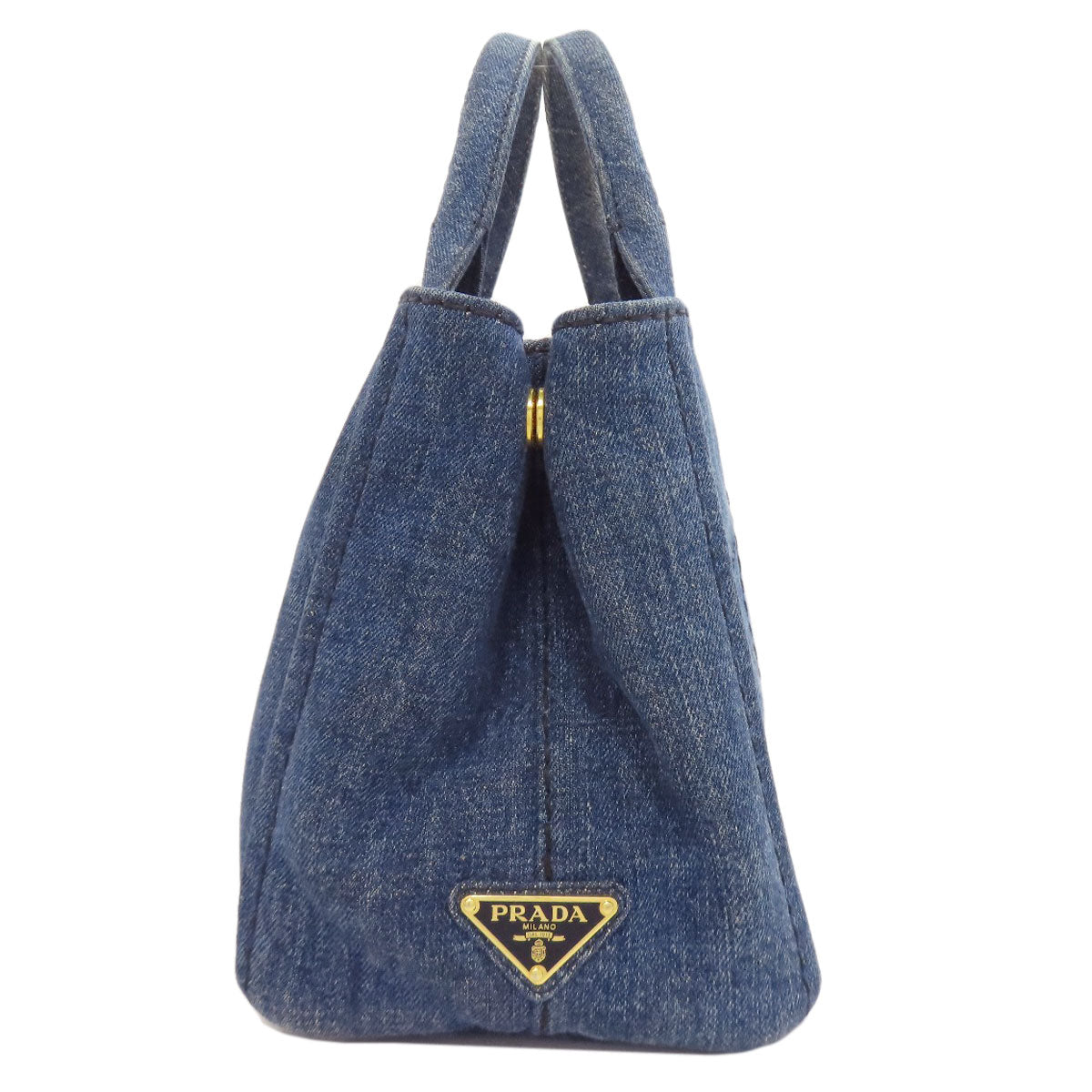 PRADA Handbag denim blue Canapa Mini 2WAY Women Used Authentic