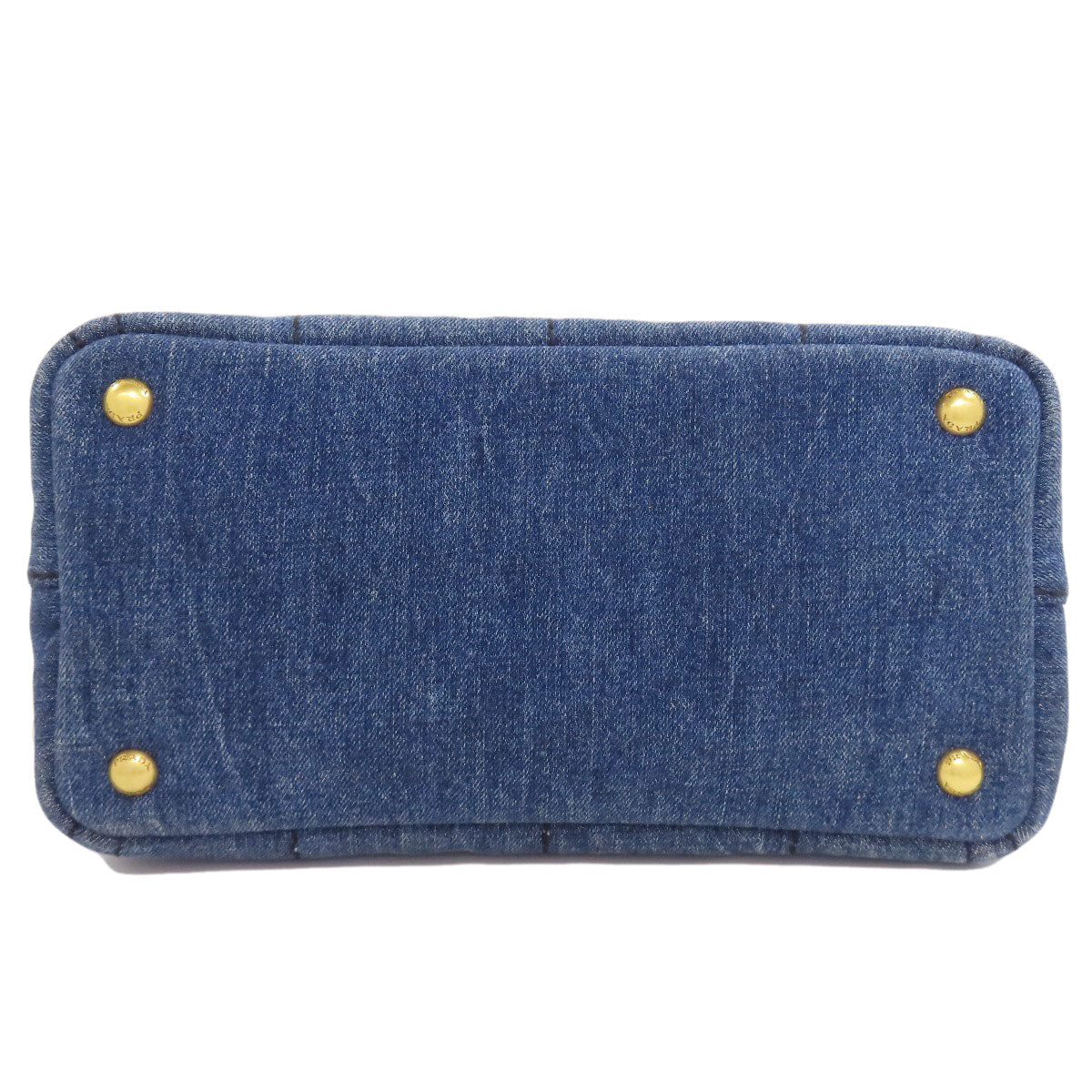 PRADA Handbag denim blue Canapa Mini 2WAY Women Used Authentic