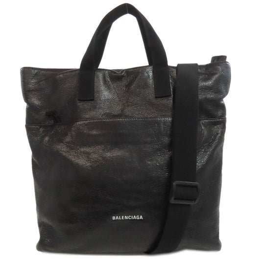 BALENCIAGA Handbag 638804 leather black Explorer 2WAY