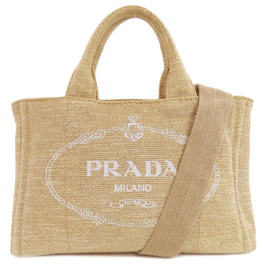 PRADA Handbag canvas beige Canapa mini 2 WAY Women Used Authentic