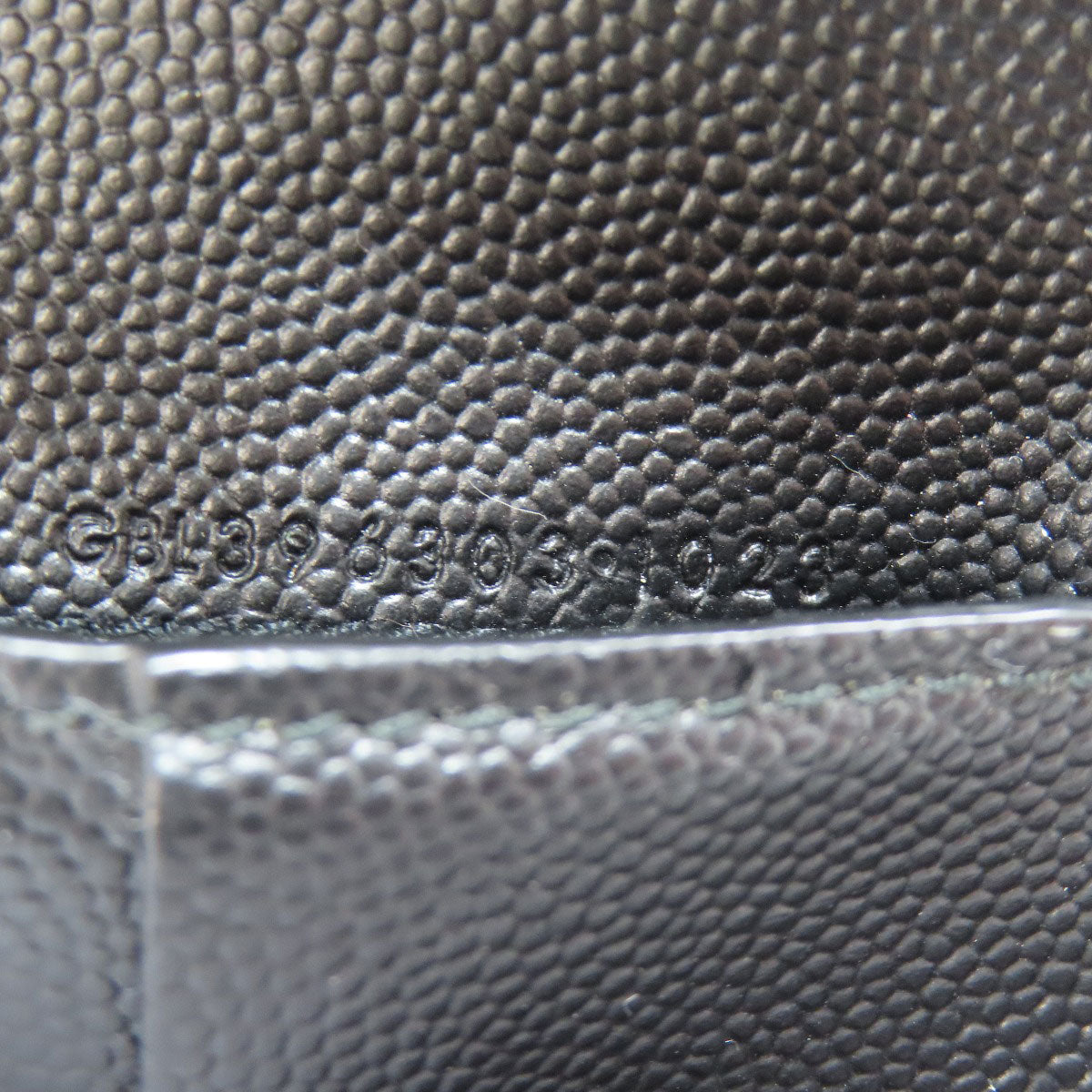 SAINT LAURENT Bifold Wallet leather black logo Women Used Authentic