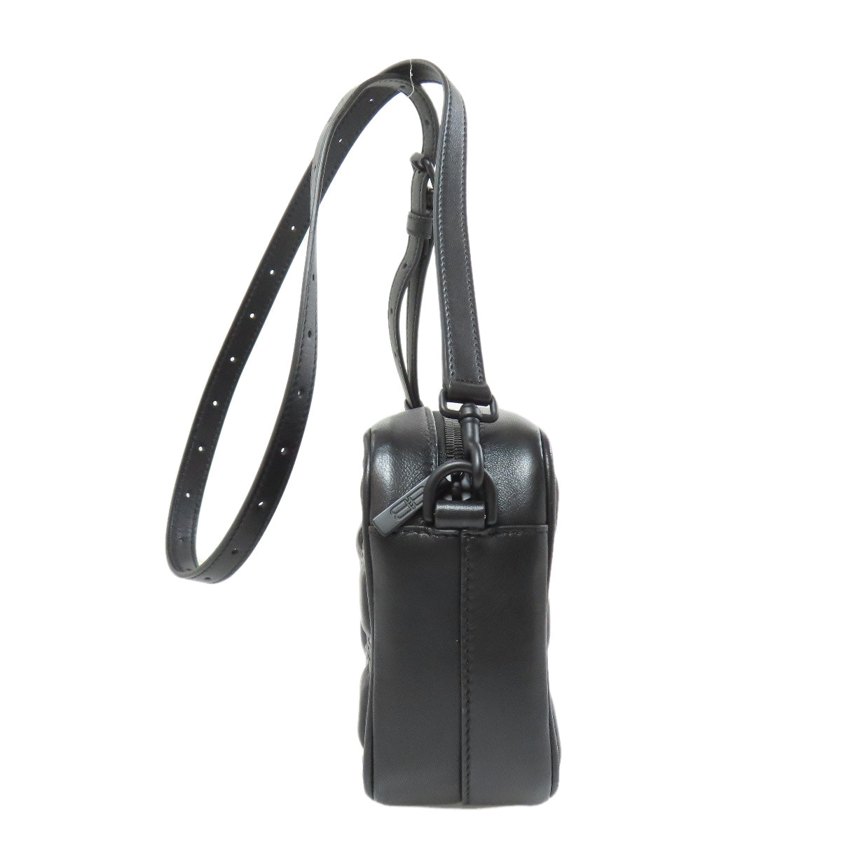BALENCIAGA Shoulder Bag 702701 leather black BB monogram